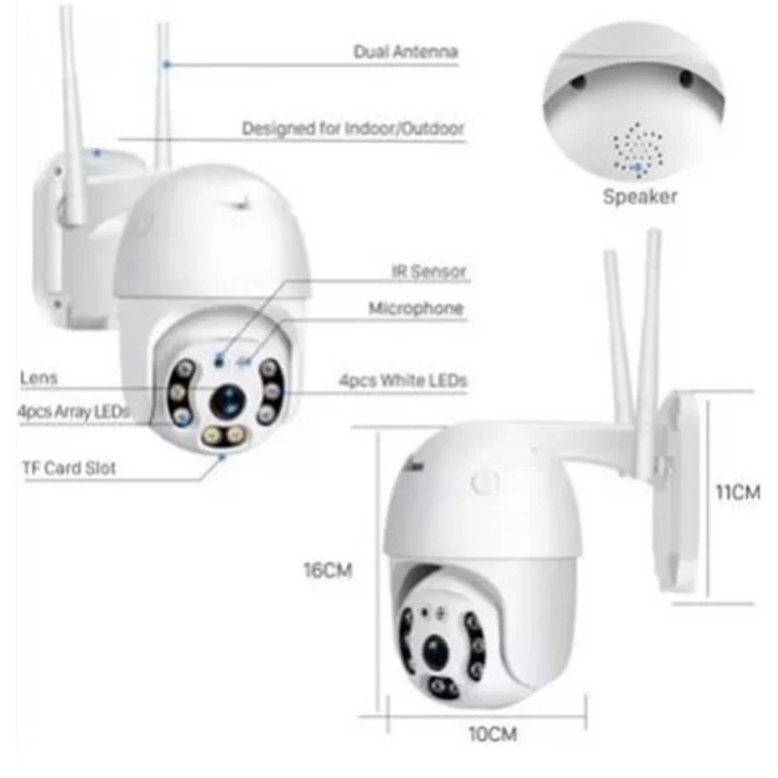 Apronx APX-WP70 3mp 2.8mm 8 LED Wifi Ptz Kamera