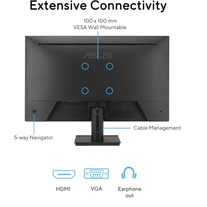 Asus 27 VA279HG IPS 1920x1080 1ms 120Hz 300cd VESA 3YIL Monitör
