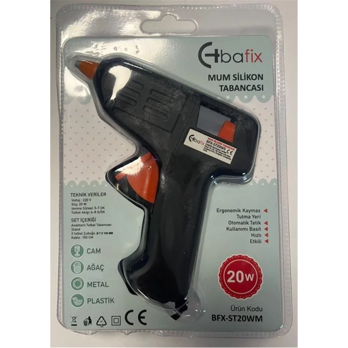 Bafix Mum Silikon Tabancası Siyah 20W