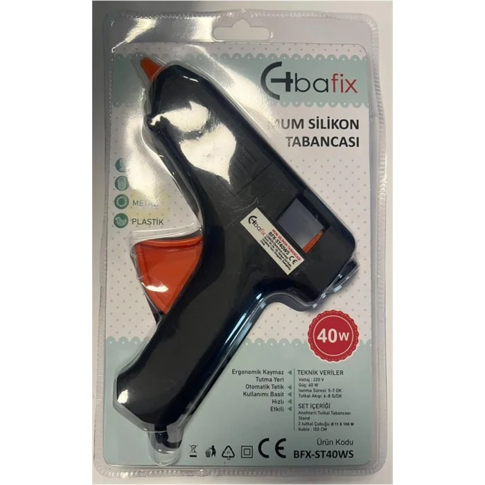 Bafix Mum Silikon Tabancası Siyah 40W