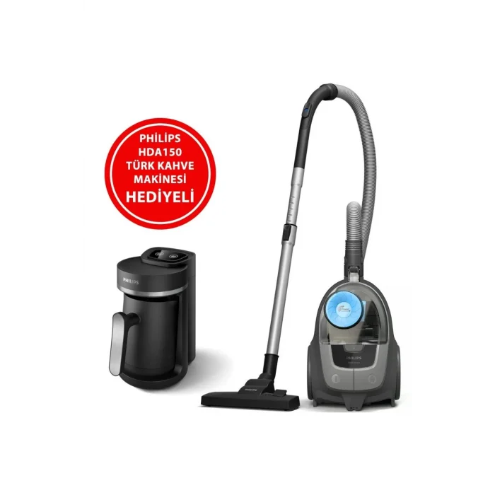 Philips BXA0058/00 XB2142/10 Toz Torbasız Süpürge + HDA150/161 Türk Kahve Makinesi Set
