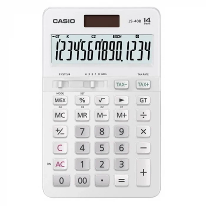 Casio JS-40B-WE Beyaz Profesyonel 14 Hane Masa Üstü Hesap Makinesi