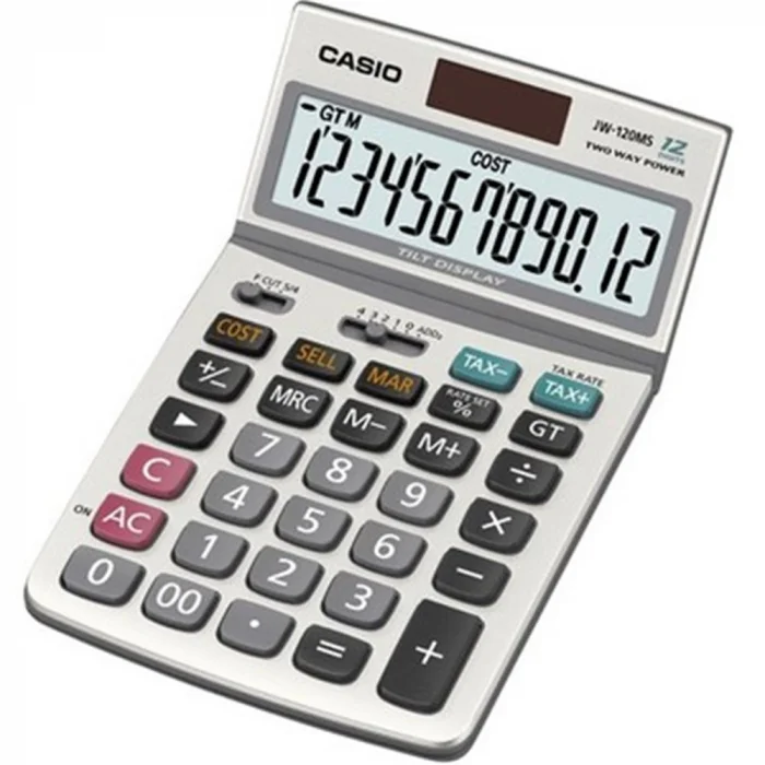 Casio JW-200DQ-WE 12 Hane İpeksi Beyaz Masa Üstü Hesap Makinesi