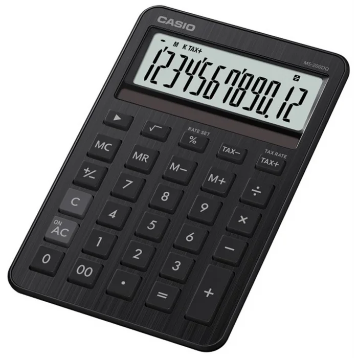 Casio MS-200DQ-BK 12 Hane Beyaz Masa Üstü Hesap Makinesi