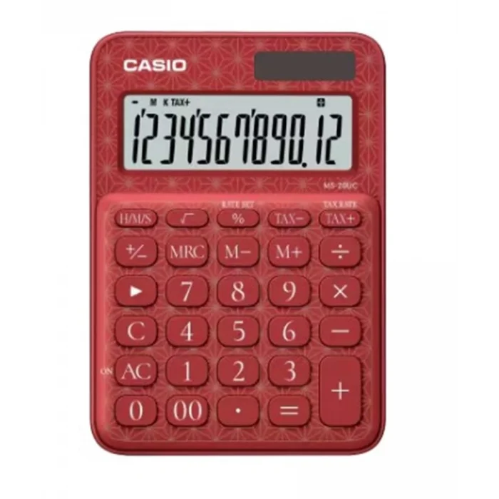 Casio MS-20UC-JRD 12 Hane Kırmızı Desenli Masa Üstü Hesap Makinesi