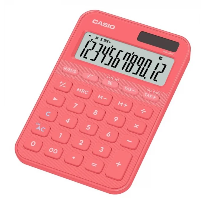 Casio MS-20YC-CL 12 Hane Pembe Masa Üstü Hesap Makinesi