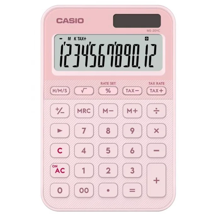 Casio MS-20YC-LP 12 Hane Açık Pembe Masa Üstü Hesap Makinesi