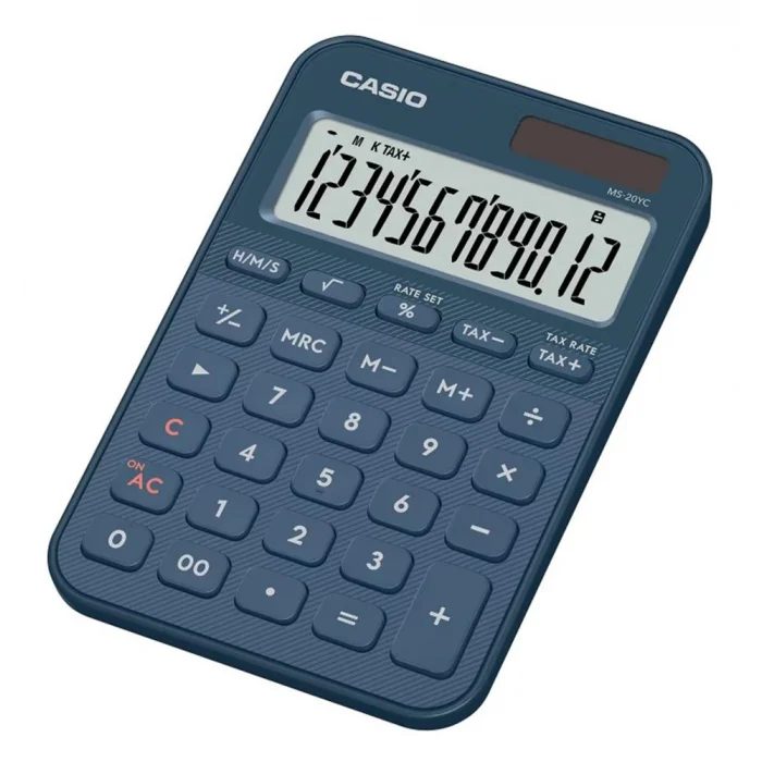 Casio MS-20YC-NY 12 Hane Lacivert Masa Üstü Hesap Makinesi