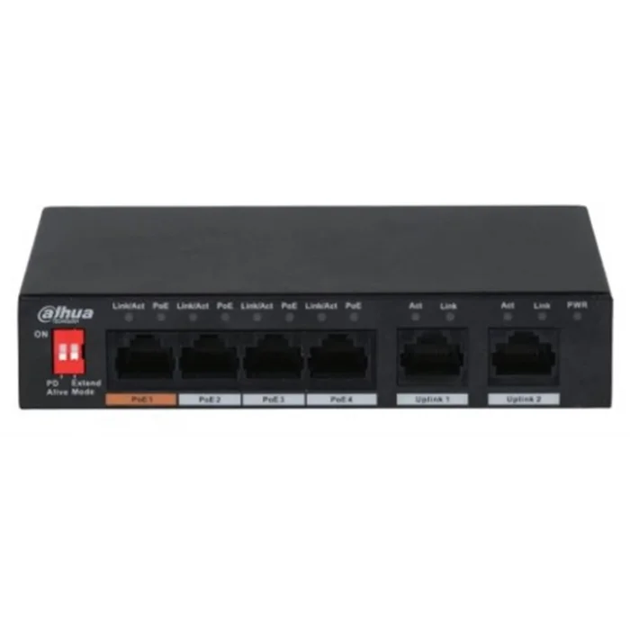 Dahua PFS3006-4ET-60 6 Port 10-100 (4 Poe + 2fe Uplınk Toplam 60W Poe)