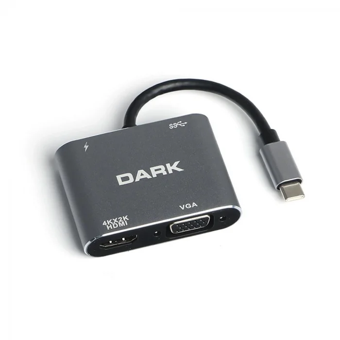 Dark DK AC U31XHDV USB 3.1 Type-C den 4K UHD HDMI & VGA Dönüştürücü Adaptör