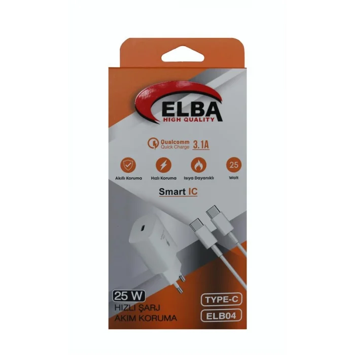 Elba ELB-2705 45W Beyaz Usb-C Ev Şarj Kafa