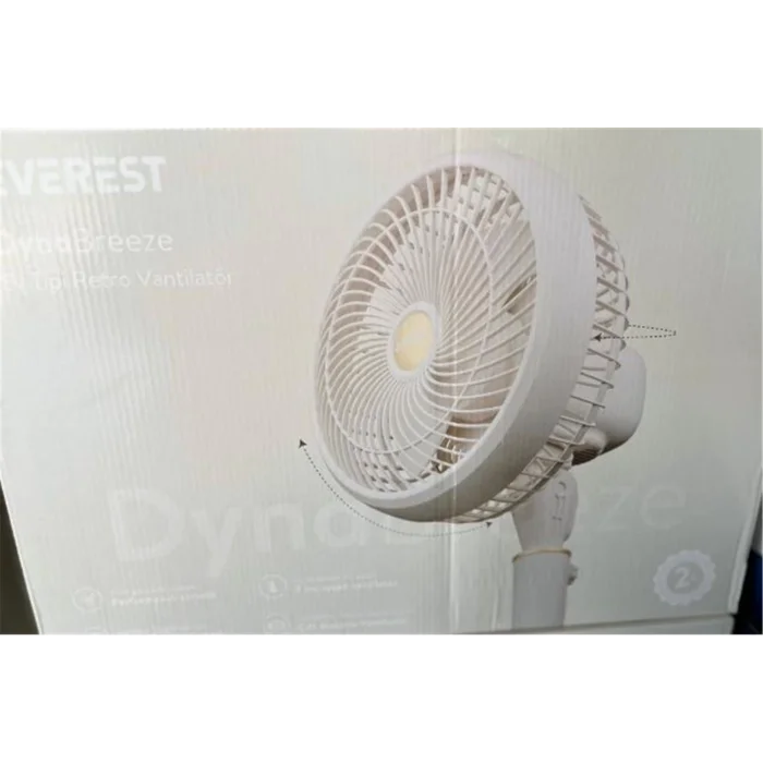 Everest FAN12 DynaBreeze Krem-Gold 9 70W 3 Hız Kademeli 2000RPM Çift Motorlu Vantilatör- Pervanesi