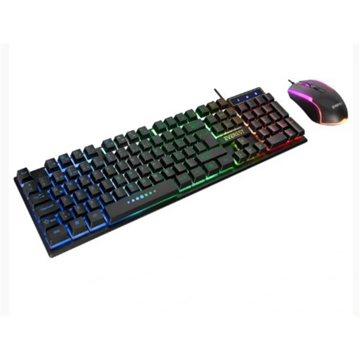 Everest KM-198 Luminax Siyah Gökkuşağı Aydınlatmalı Q Gaming Oyuncu Klavye + Mouse Set