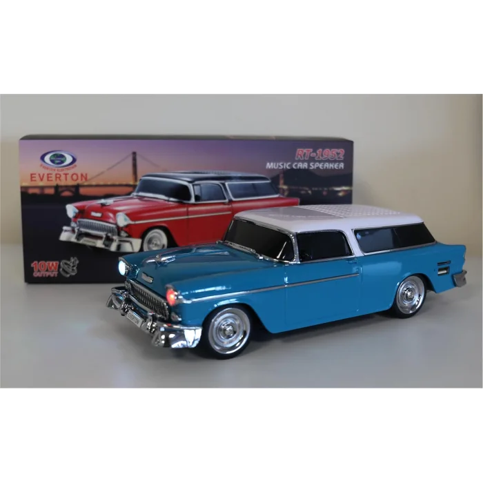 EVERTON RT-1952 Turkuaz Arabalı  Bluetooth Fm-Usb-Tf-Aux Şarjlı Nostaljik Radyo