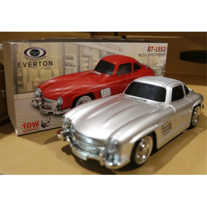 EVERTON RT-1953 Silver Gri Arabalı Bluetooth Fm-Usb-Tf-Aux Şarjlı Nostaljik Radyo