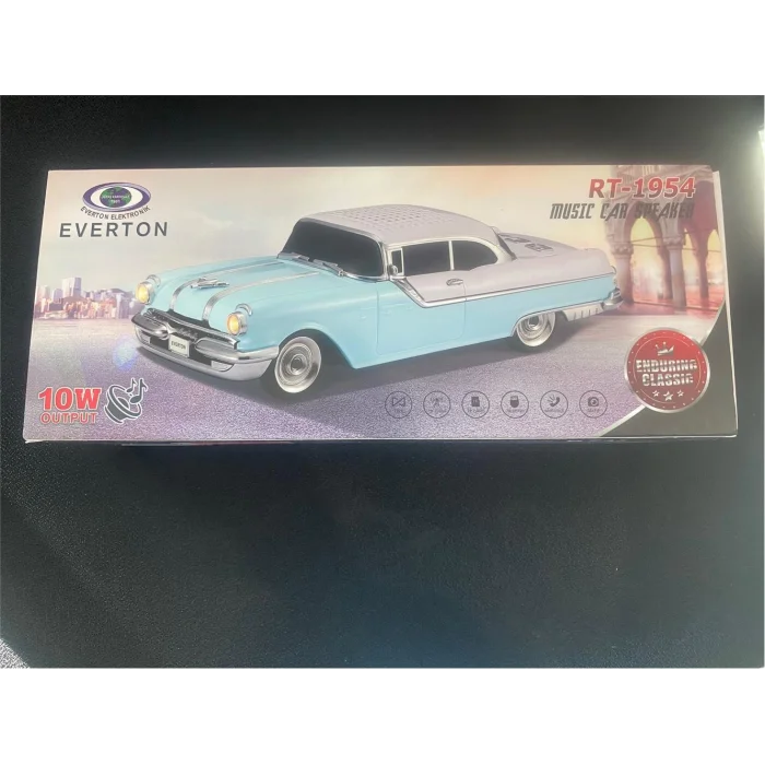 EVERTON RT-1954 Turkuaz Arabalı  Bluetooth Fm-Usb-Tf-Aux Şarjlı Nostaljik Radyo
