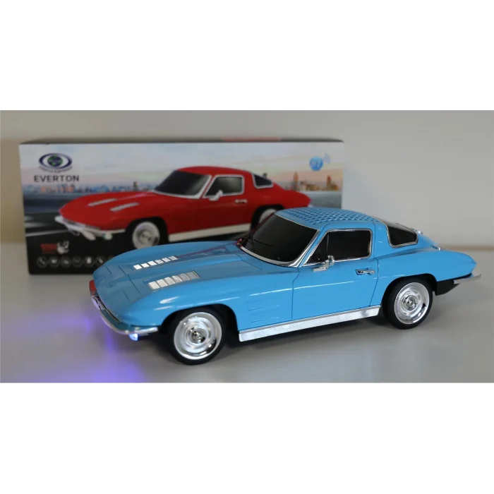 EVERTON RT-1956 Mavi (Blue) Arabalı  Bluetooth Fm-Usb-Tf-Aux Şarjlı Nostaljik Radyo