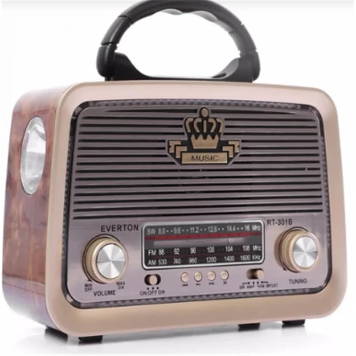 Everton RT-301 Bluetooth-USB-SD-FM Şarjlı Nostaljik Radyo El Fenerli