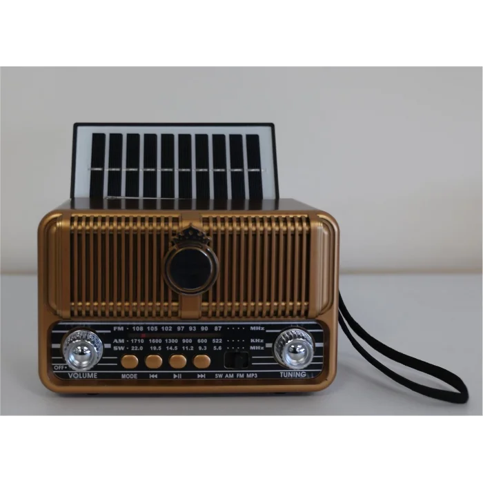 Everton Rt-660  Bluetooth Fm-Usb-Tf-Aux Şarjlı Nostaljik Radyo Solar (Güneş Panelli)