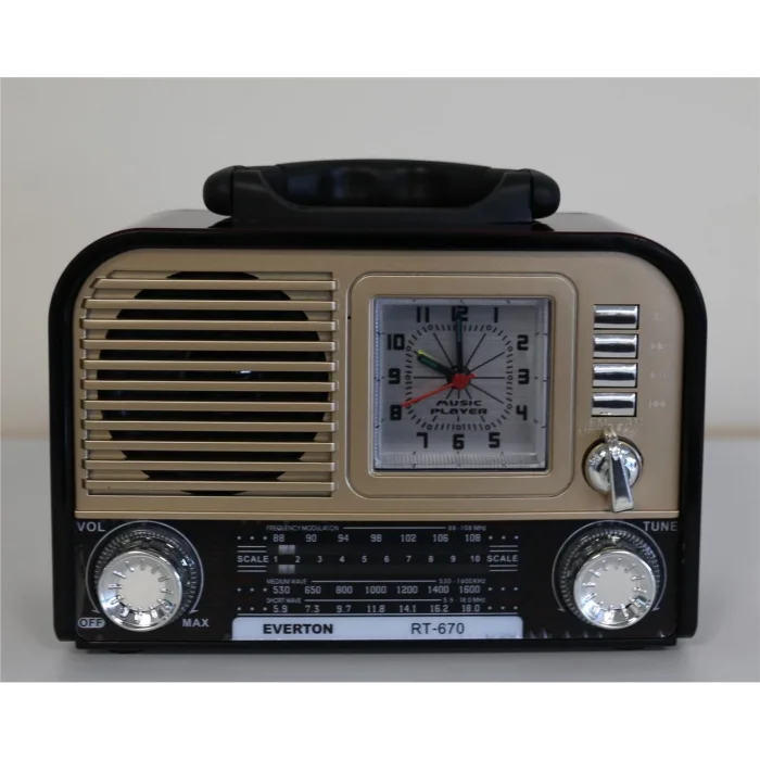 Everton RT-670 Bluetooth Usb-Micro Sd Saatli Nostaljik Radyo
