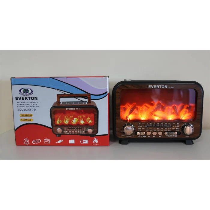 Everton Rt-754  Bluetooth Fm-Usb-Tf-Aux  Şarjlı Nostaljik Radyo