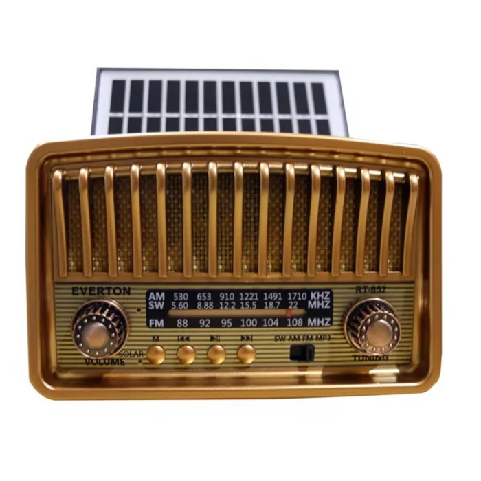 Everton Rt-852  Bluetooth Fm-Usb-Tf-Aux Şarjlı Nostaljik Radyo Güneş Panelli