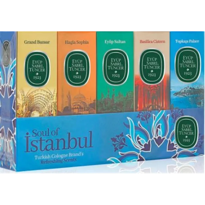 Eyüp Sabri Tuncer 16ml Silindir Cam Şişe Kolonya 5li Set Soul of İstanbul
