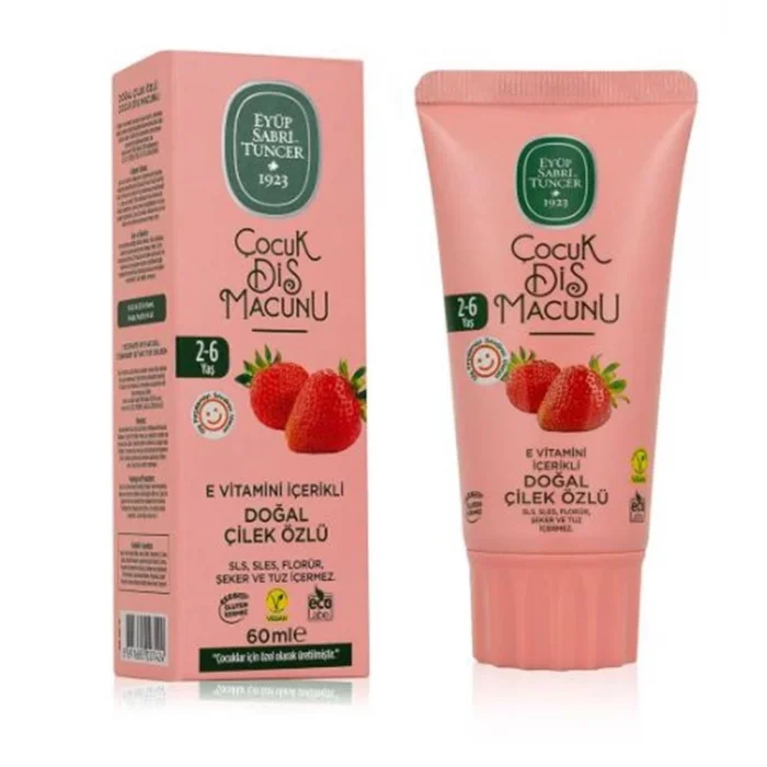 Eyüp Sabri Tuncer Doğal Çilek Özlü 2-6 Yaş Çocuk Diş Macunu 60 ml