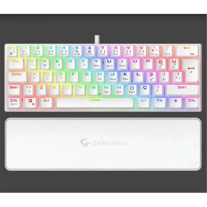 Gameagle GE2021 Helıos RGB Kablolu Tr Layout Mekanik Beyaz Oyuncu Klavyesi