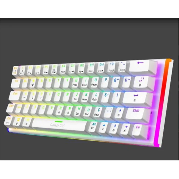 Gameagle GE2026 Caladrıa RGB Kablolu TR Layout Mekanik Beyaz Oyuncu Klavyesi