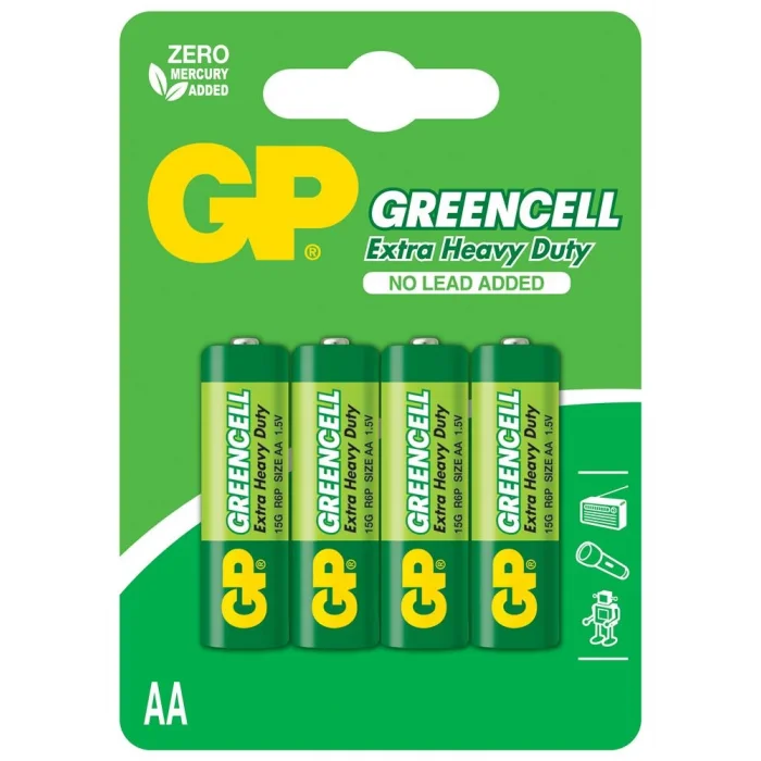 GP Greencel R6 AA Boy Çinko Kalem Pil 4lü Paket GP15G-U4