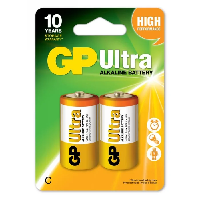 GP G-Tech LR14 Orta Boy Ultra Alkalin Pil 2li Paket GP14AU-U2 C Boy