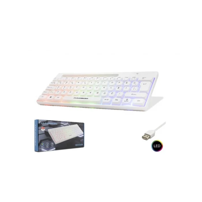 Hadron Hdx2608 Kablolu Oyuncu Mini Klavye Led Q Beyaz