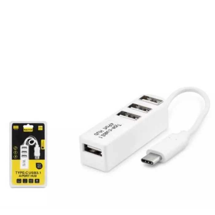 Hadron Hdx7015 Type-C Hub 4-Usb Beyaz (Telefon Uyumlu)