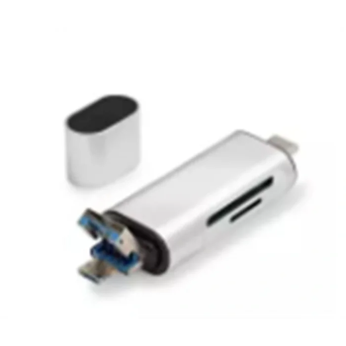 Hadron HDX7053 Kart Okuyucu Type-C OTG | microSD + SD Destekli | 480Mbps Gri