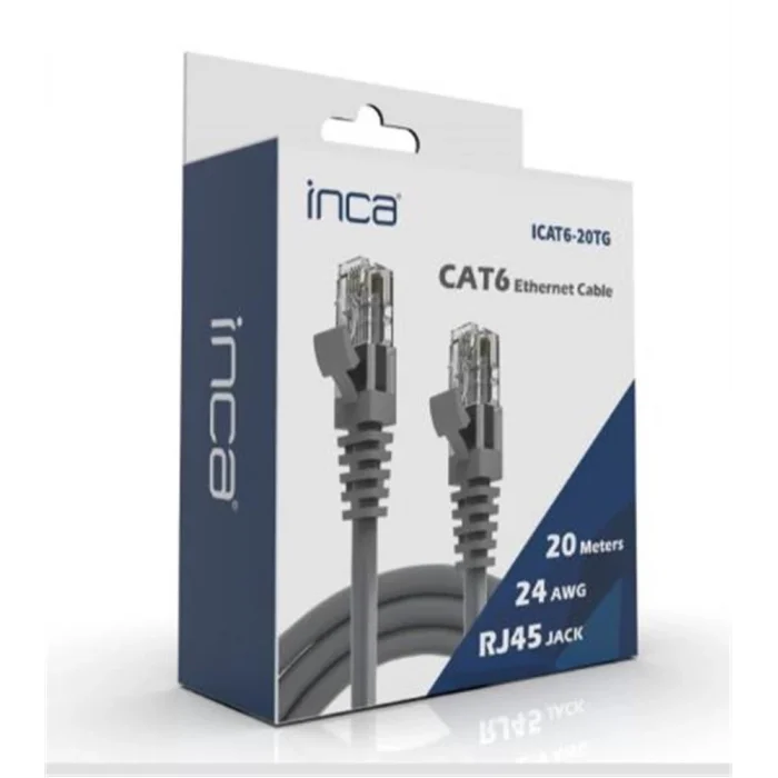 INCA ICAT6-01TG Cat6 1 Metre Gri Kablo
