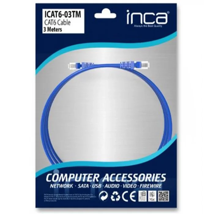 INCA ICAT6-03TM  3  Metre Mavi Kablo