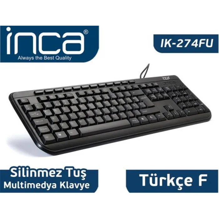 Inca IK-274FU f-usb Multimedya Black Laser Prınt Klavye