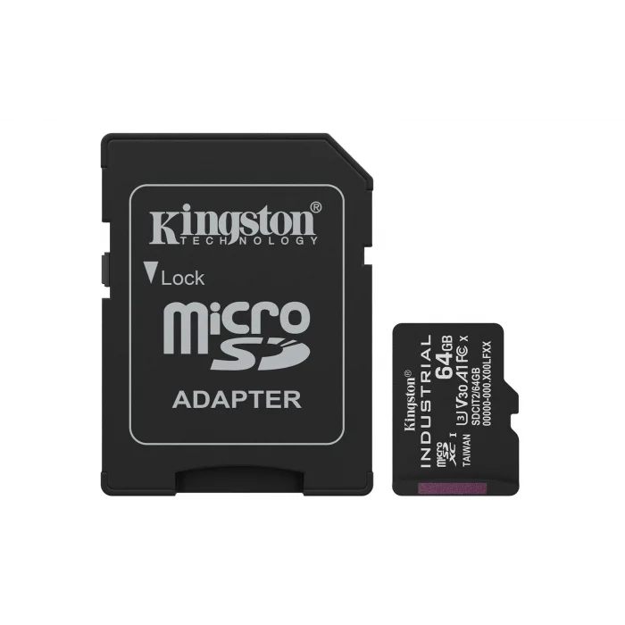 Kingston SDCIT2-64GB 64GB microSDXC Industrial C10 A1 pSLC Card + SD Adapter Hafıza Kartı