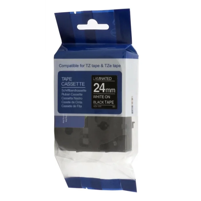 Krt-Muadil AZE-355 24 mm Siyah Üzerine Beyaz Lamina 8 Metre