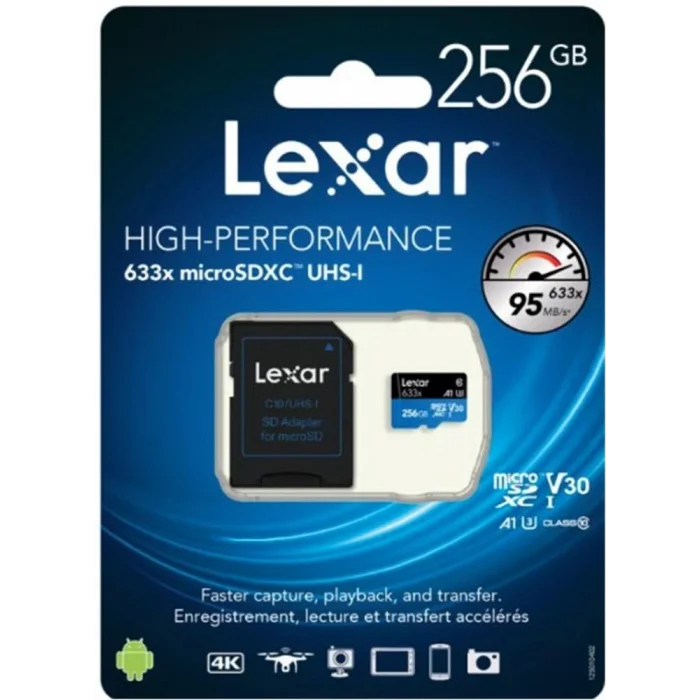 Lexar 512gb microSDXC™ UHS-I, SD adaptörlü, 100 MB-snye kadar okuma, 70 MB-snye kadar yazma