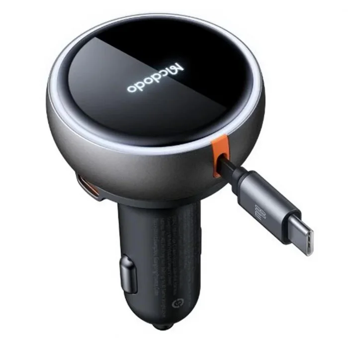 MCDODO CC-4850 80W USB-C Geri çekilebilir kablo Hızlı araç şarj cihazı
