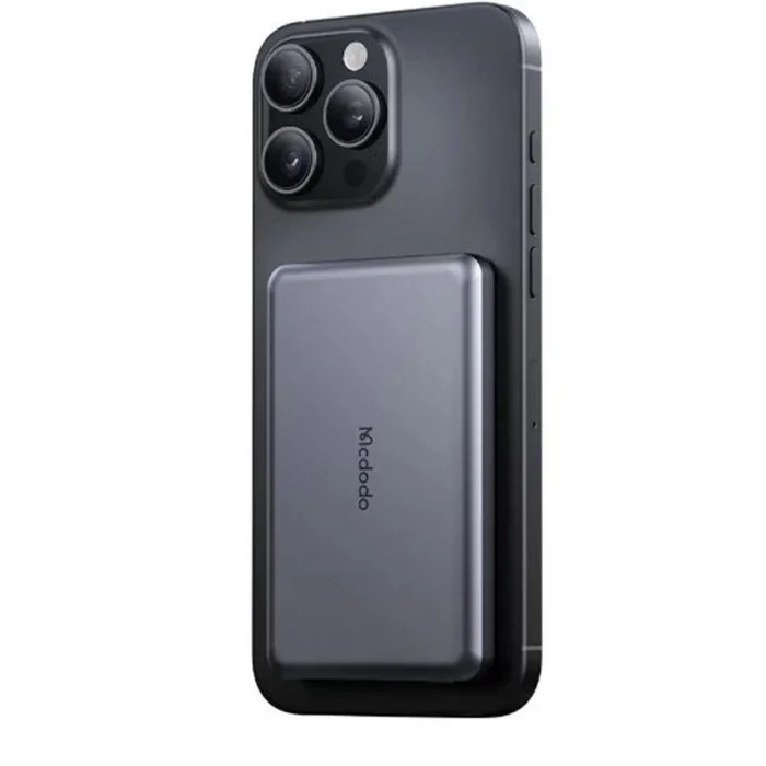 MCDODO MC-4641 20W 5000mAh Metal Ultra İnce Manyetik Kablosuz Power Bank Siyah
