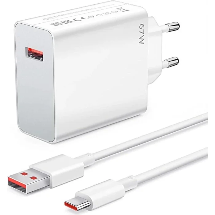 Megatech 67w Turbo Şarj Gösterme EvŞarj Kafa + Type-C Şarj Kablosu