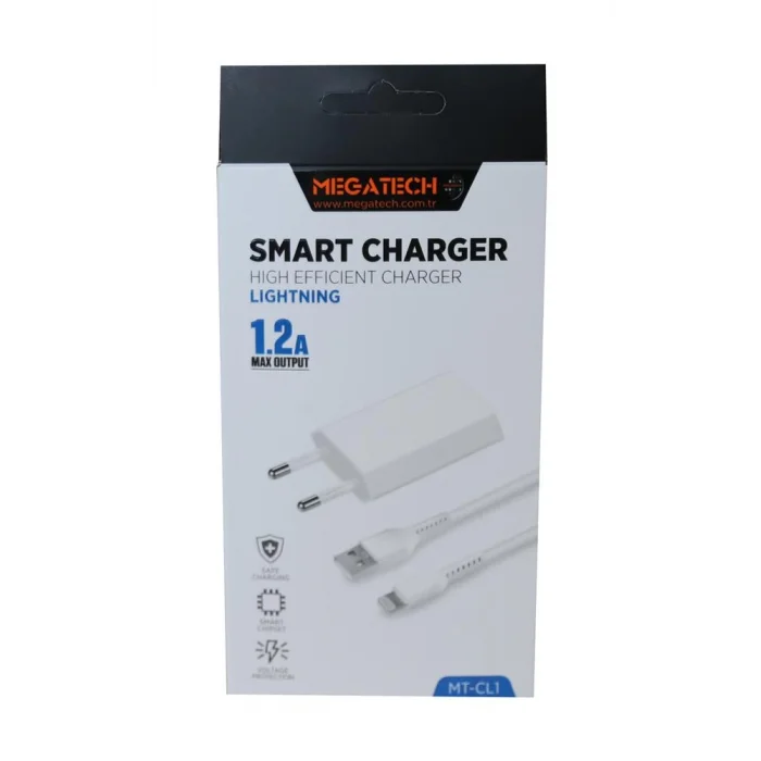 Megatech MT-Cl1 1.2ın Usb Ev Şarj Kafa+Iphone Kablo