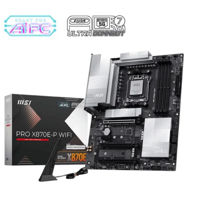 Msi Pro X870E-P WIFI DDR5 AMD X870E AM5 Soket DDR5 8200+(OC)MHz ATX Oyuncu (Gaming) Anakart