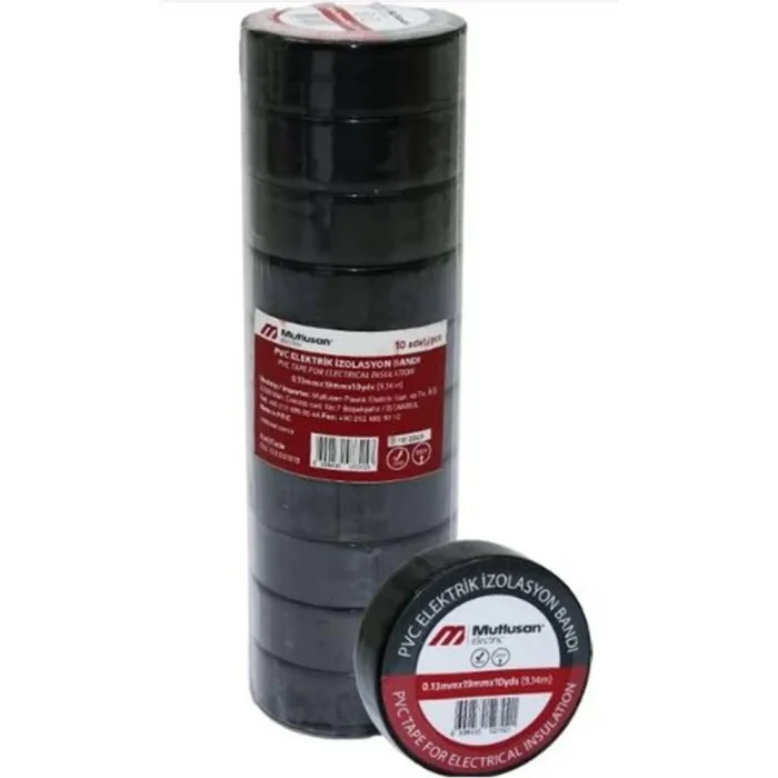 Mutlusan 10-19 İzole Bant 10lu (Elektrik Bant) Siyah 065133001019