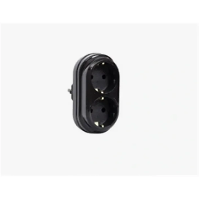 Mutlusan 2Lİ Topraklı Fiş-priz Düz Tip Siyah (001 170 033006 00 11) Standart