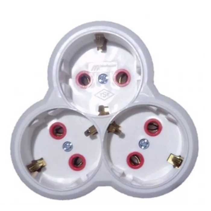 Mutlusan Topraklı Beyaz 3lü Fiş,Priz (Yonca Tip) 001 170 033002 00 00