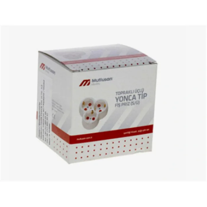 Mutlusan Topraklı Beyaz 3lü Fiş,Priz (Yonca Tip) 001 170 033002 00 00